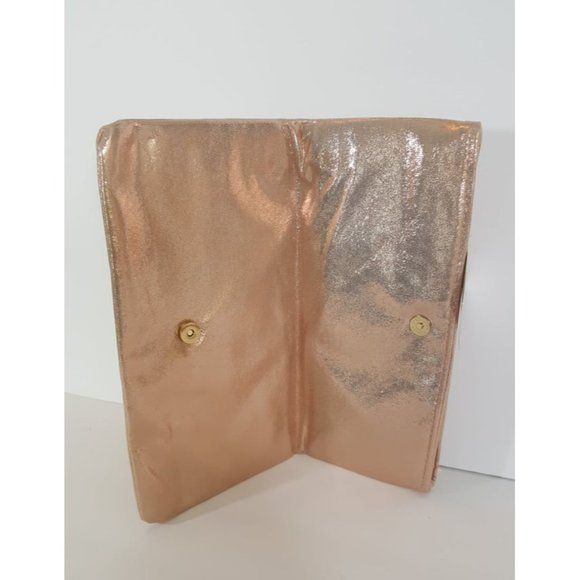 Oscar De Le Renta Shimmery Rose Gold Clutch - Picture 3 of 5